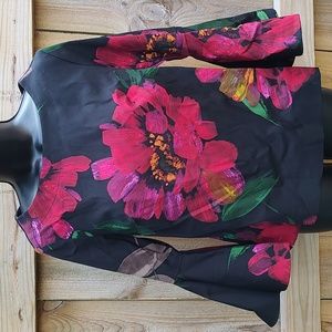 🏵️ Trina Turk Floral Shirt with Bell Sleeves